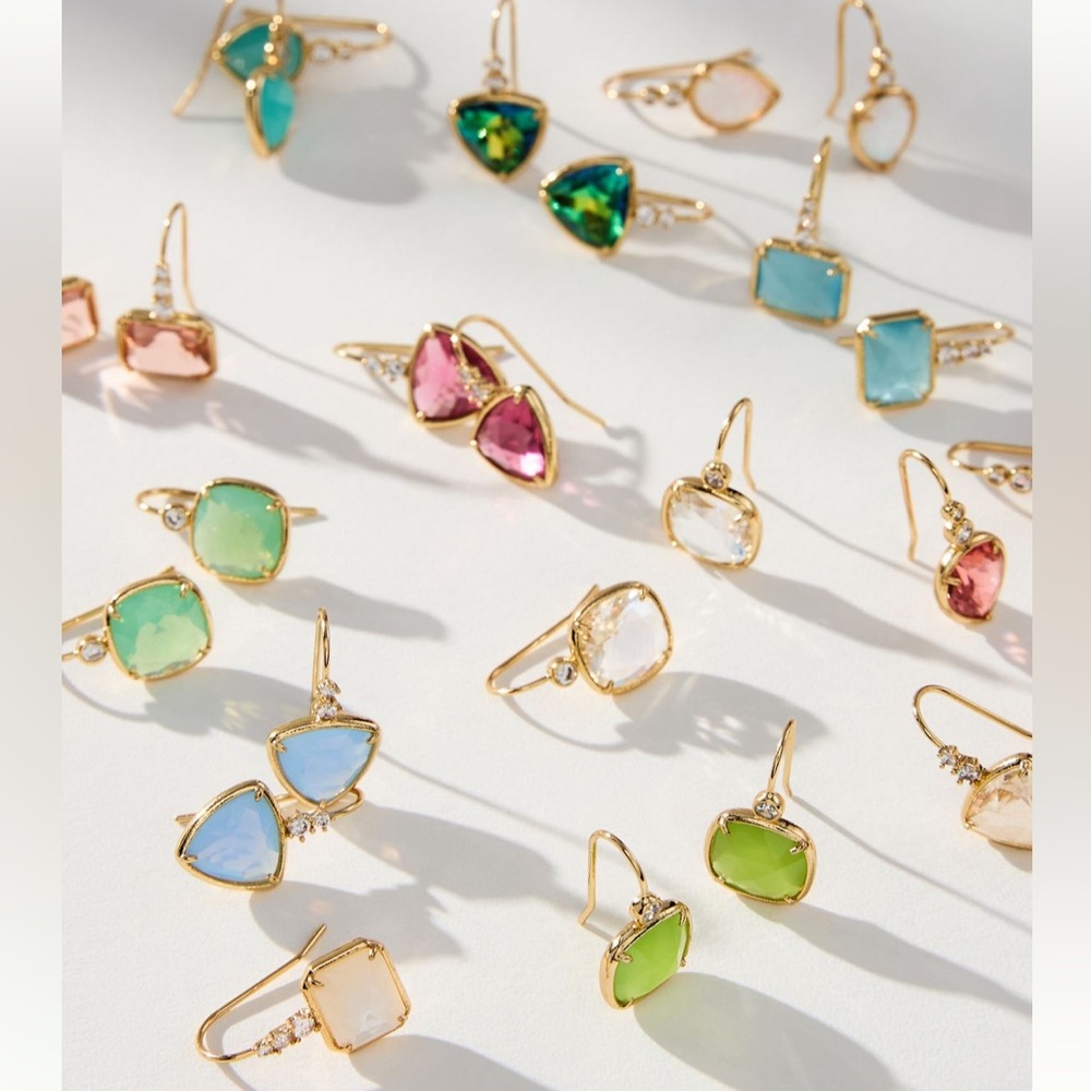 NWT Anthropologie faceted stone drop earrings - Picture 2 of 5